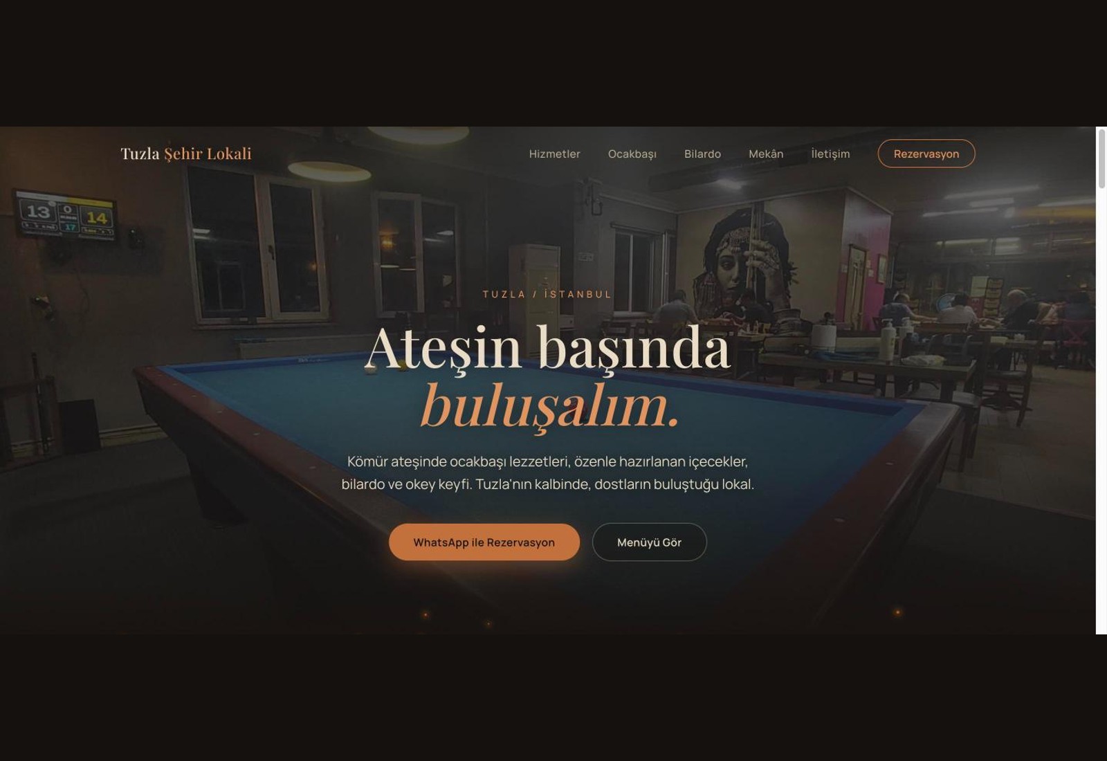 Restaurant website design Istanbul, Tuzla Şehir Lokali grill house live site